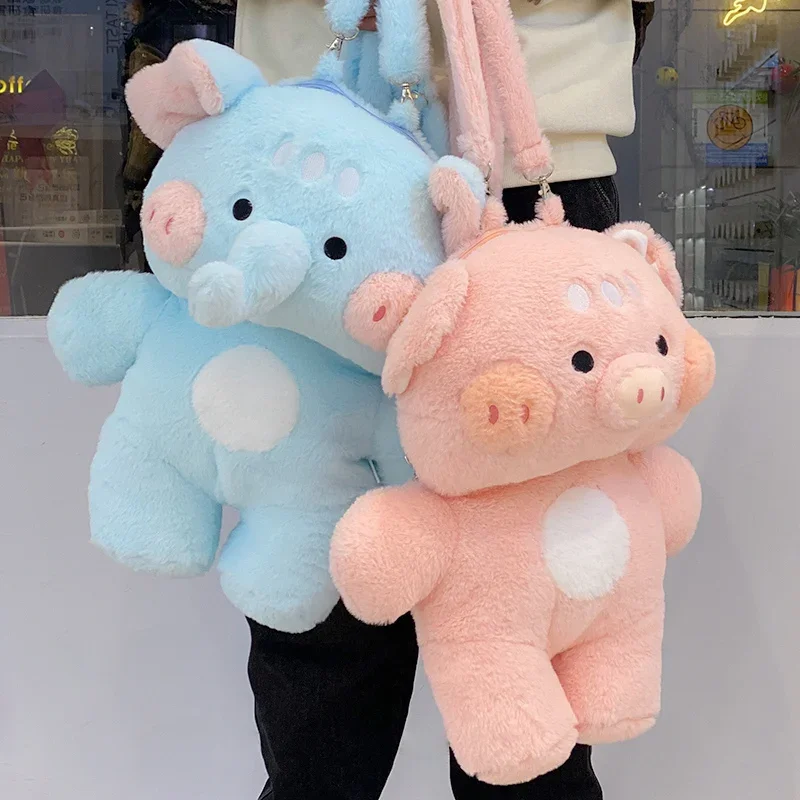 Kawaii  Big Flappy Ear Elephant Pink Pig Backpack Stuffed Cartoon Animals Student School Backpacks Shoulder Bags For Girl Boy