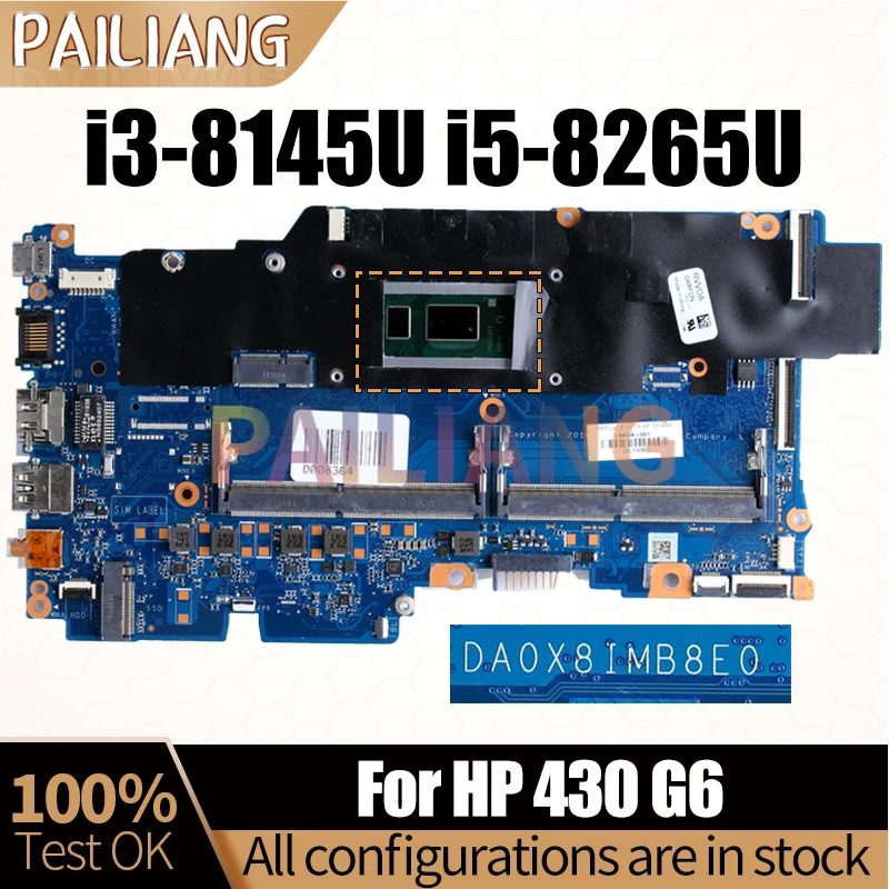 For HP 430 G6 Notebook Mainboard DA0X8IMB8E0 SRFFZ i3-8145U SRFFX i5-8265U L44502-601 L44504-601 Laptop Motherboard Full Tested