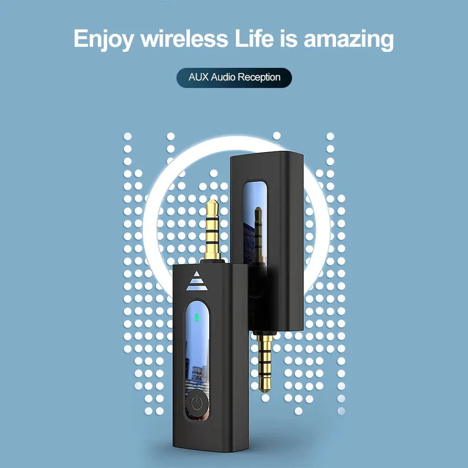 Micrófono de solapa inalámbrico profesional Bluetooth doble con botón para iPhone Android celular PC 2