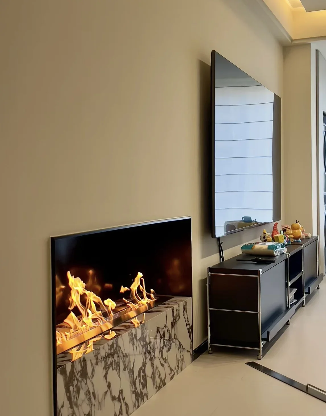 Cheminée électrique à insert biologique, 95% G, 900mm