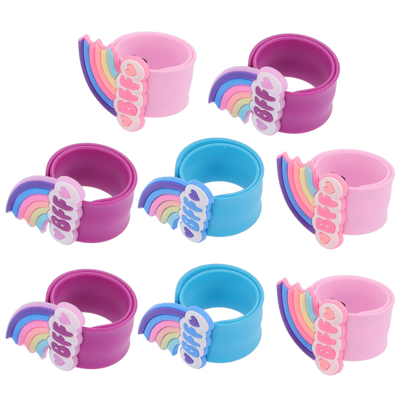 

8pcs Slap Bands Kids Silicone Bracelets Party Favors Bag Fillers Gifts Easy Wear Themed Projects Halloween Birthday Fun