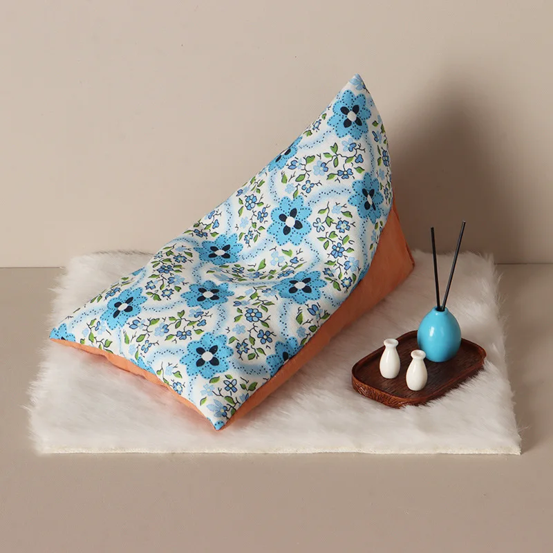 1set Mini Bean Bag Sofa with Cushion Model Miniature Home Furniture Scene Photography Prop Desktop Decor Decoration Dollhouse