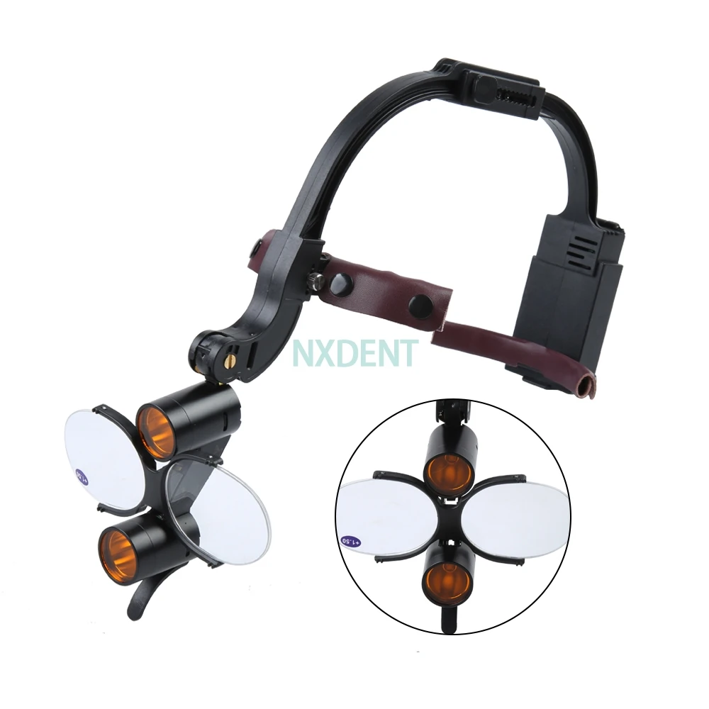 Dental LED Headlight Headband Ajustable Binocular Loupes 2.5X/3.5X  5W Dentist Surgical Headlamp Dentistry Binocular Magnifier