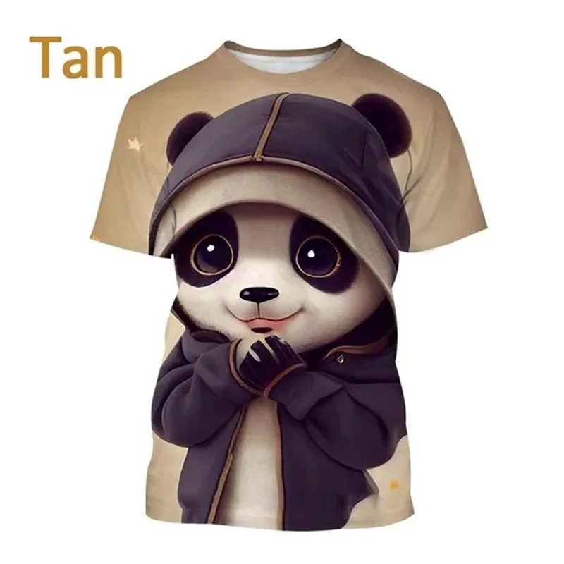 Cute Panda Graphic Kids T Shirts Men 3D Printed Tee Shirt Casual y2k Tops Kawaii Womens Clothing Harajuku Fashion O Neck T-shirt