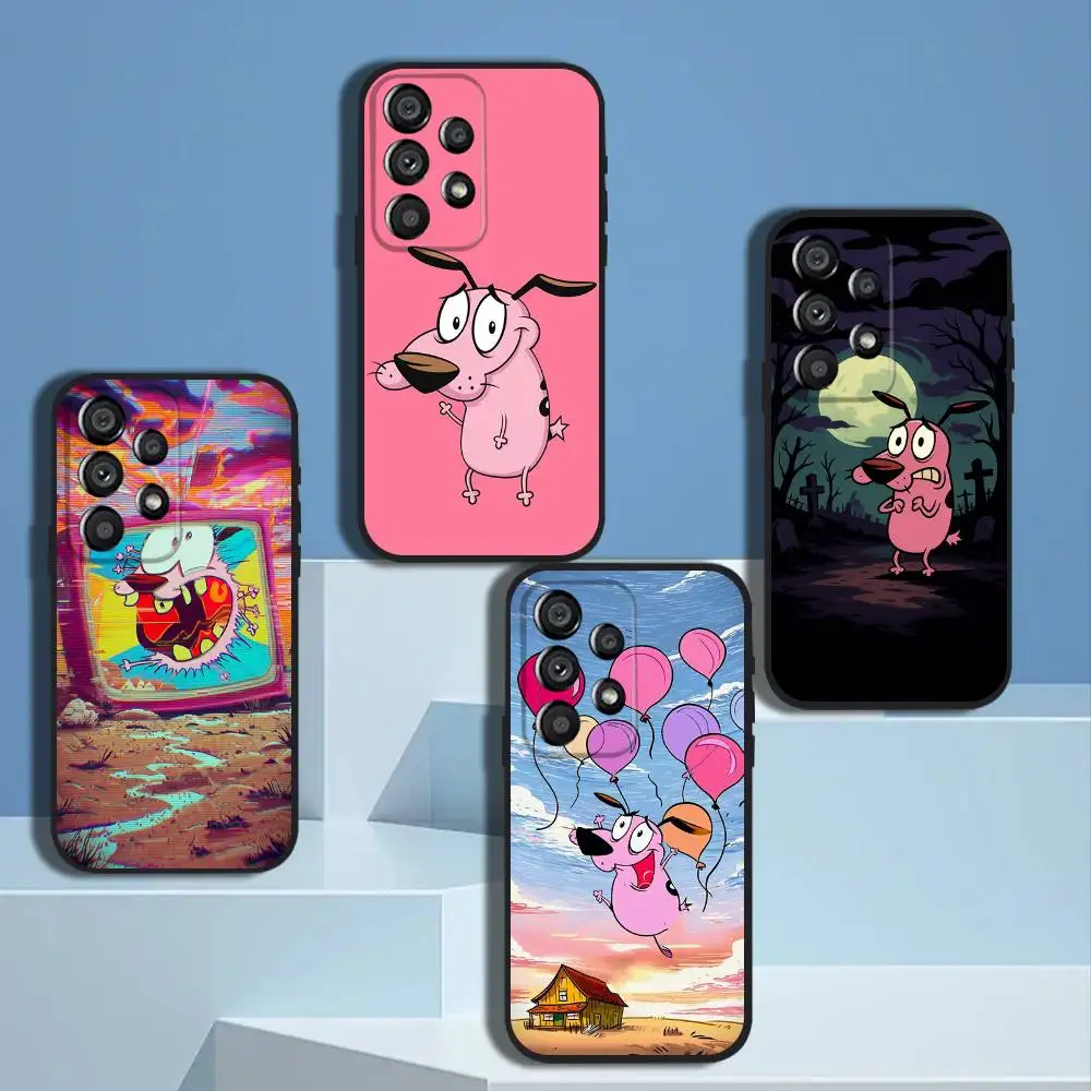 

Courage The C-CowardlyS Dog Phone Case For Samsung Galaxy A73,31,32,72,41,53,52,71,22,5G,Note,J7,8,9 Soft Black Cover