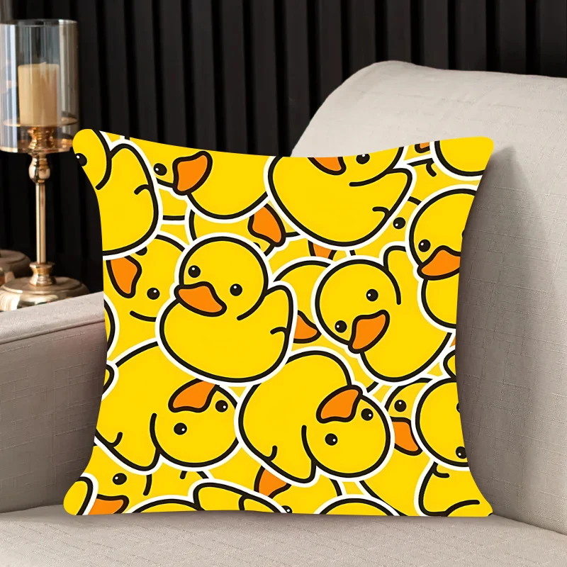 Pillow case Little Yellow Duck Double-sided Printed Sofa Cushion Cover Headrest Backrest Chair Cushion Cover 40x40 Custom Gift