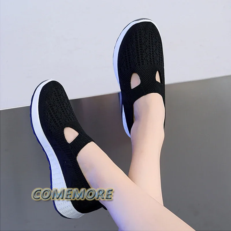 2024 Summer Sneakers Women\'s Casual Shoes Mesh Soft Loafers Bottom Shoes Mom Light Comfortable Footwear Flat Woman Shoes Slip-On