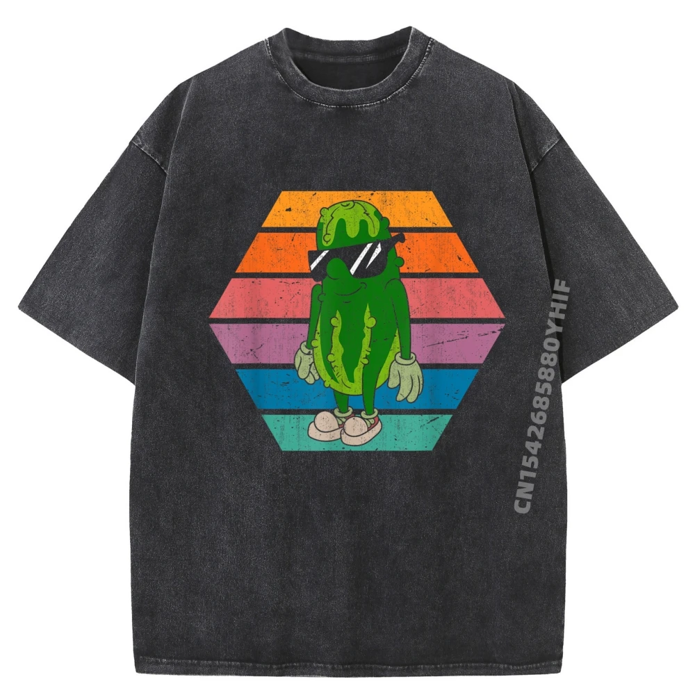 

Cool Sunglasses Cucumber Retro Pickle Graphic Tee Shirt Band Tshirts Luxury Clothing Breathable Washed Shirt