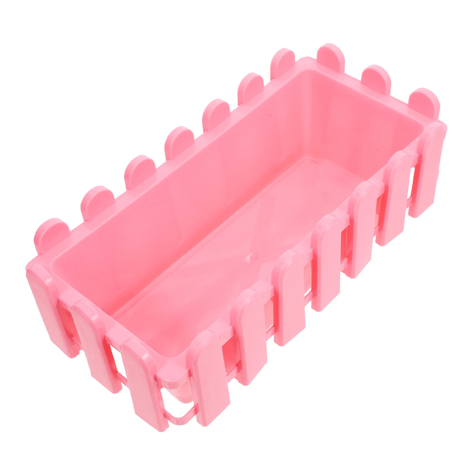 

Double-Layer Rectangular Flower Pot Plastic Resin Creative Small Potted Plants Basin Pink Desktop Flower Holder for Mini Garden