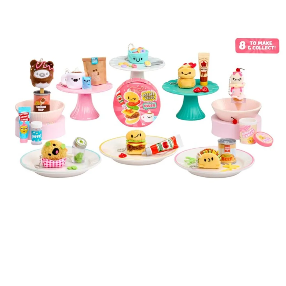 MGA Miniverse Make It Mini Plush Food Blind Ball Keychain Burger Ice Cream Soft Stuffed Mystery Toy Collectible DIY Craft Gift view 5