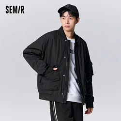 Semir Cotton Clothing Men 2023 New Winter Fashion Waterproof Oil-Proof Anti-Fouling Loose Casual Sports Cotton Jacket