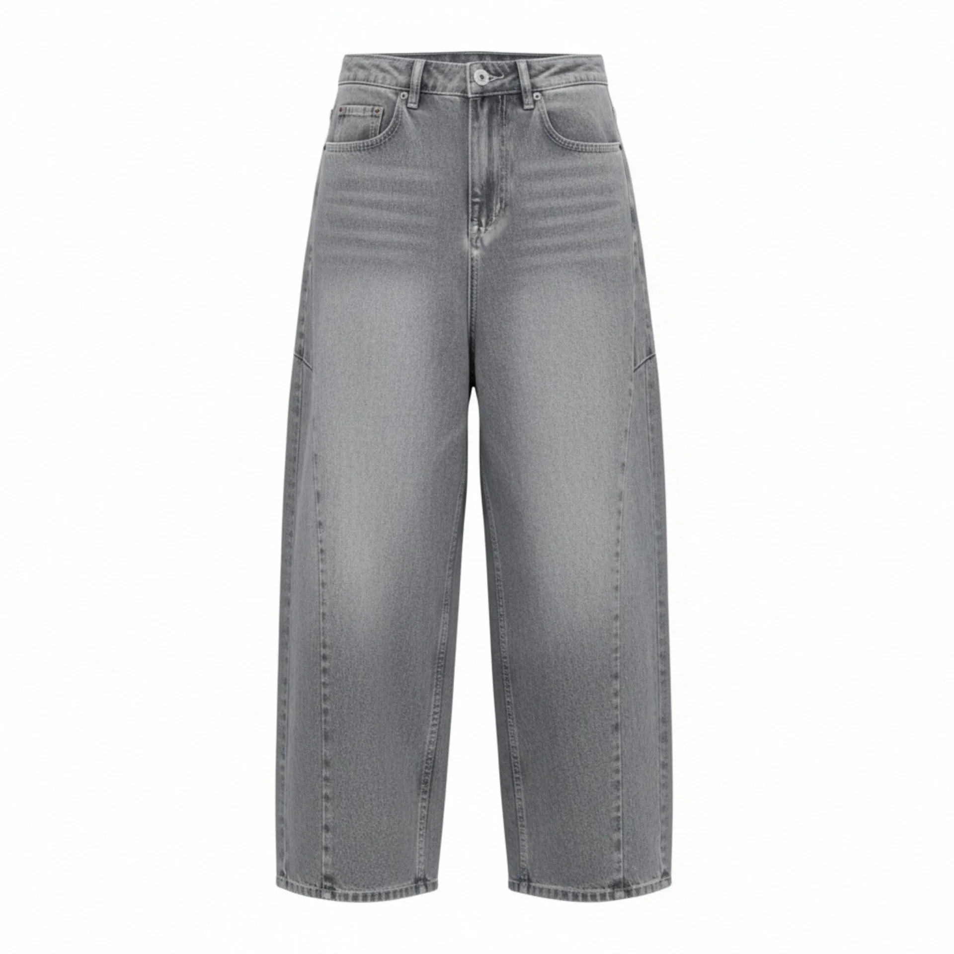 Withered 2026 Spring New European And American Style Mid Waist Nine Cent Balloon Jeans