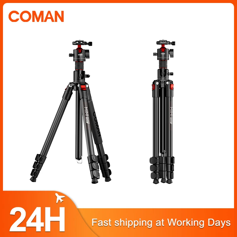 

COMAN KX3939MINI A32 Professional Tripod with Ball Head 1810mm Height Adjustable Aluminum Detachable Monopod For Photography