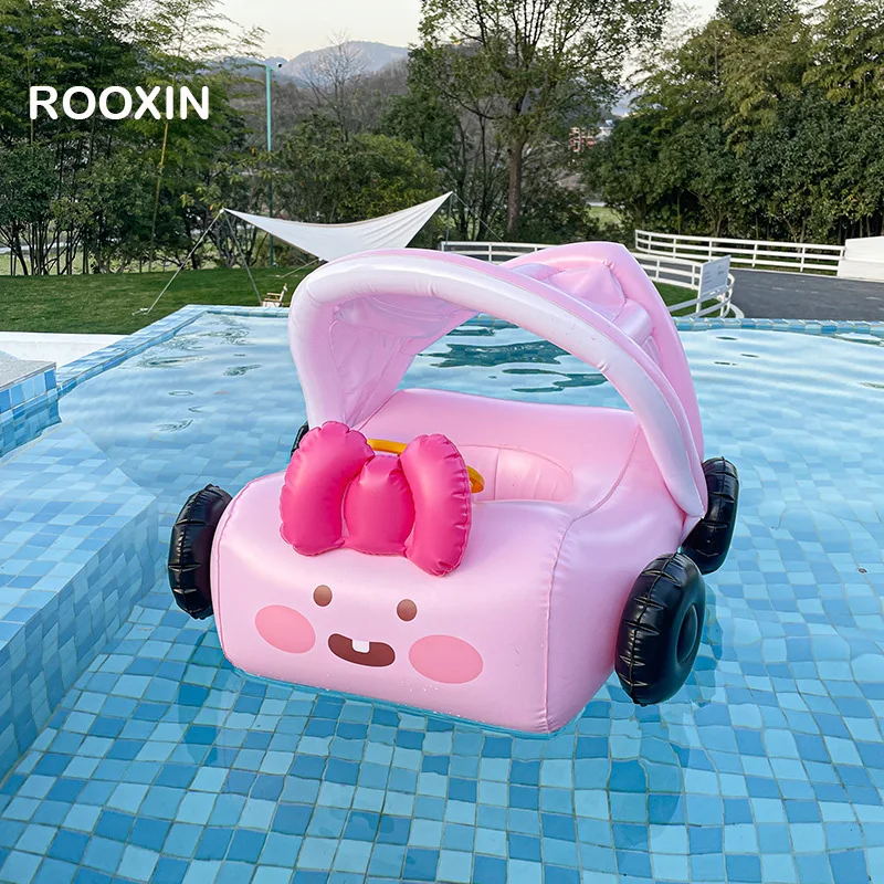 ROOXIN Car Water Seat Swimming Ring For Baby Infant Float Pool Inflatable Toys Kids Swimming Circle With Steering Wheel Seat