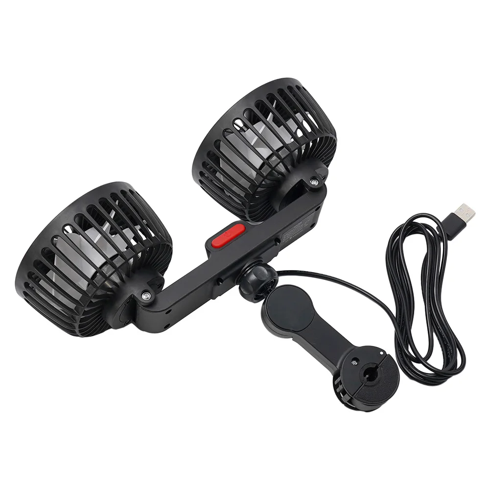 

Dual Head Car Fan 10W 1pc° Rotatable High Quality Third Gear USB Charging USB Rear Pillow Portable Vehicle