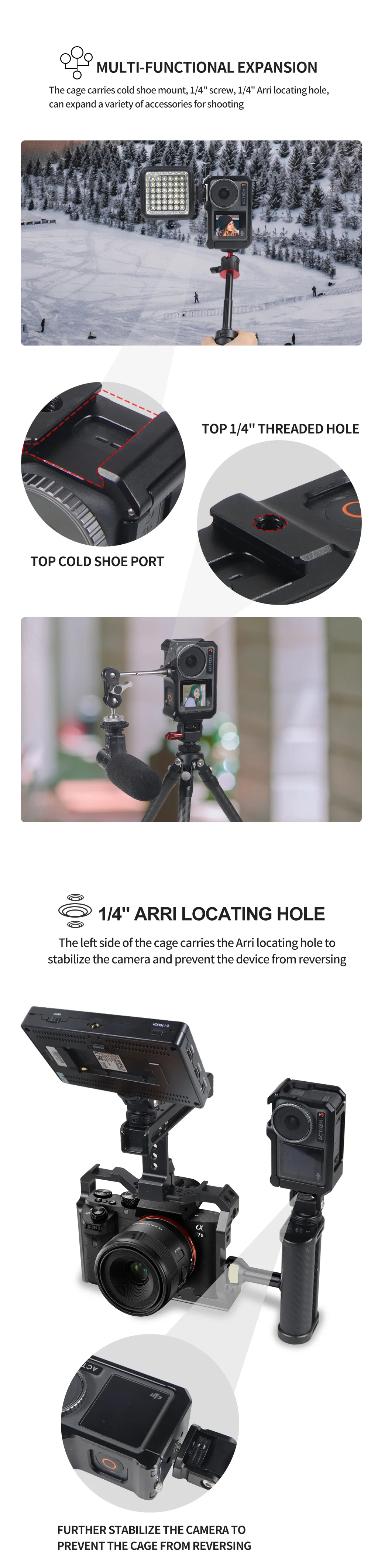 Für DJI Osmo Action5 Pro Kamera-Gehäuse mit ND8 CPL Objektivfilter-Adapter für Osmo Action 4 für Leichtstativ-Teil – Detail 5