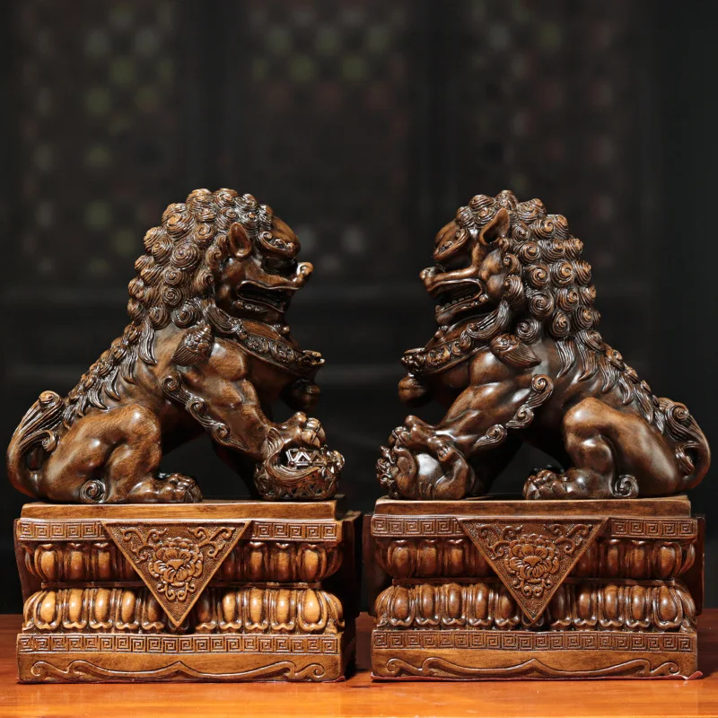 Chinese Lion Ornament Beijing Lion Resin Craft Home Living Room Decoration Shop Opening Gift