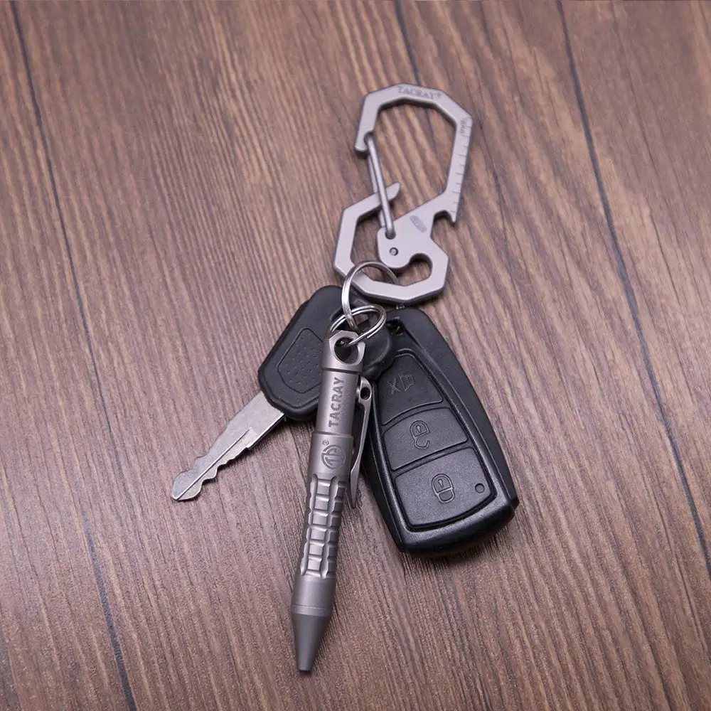 Outdoor draagbare multifunctionele EDC Mini titanium legering bout sleutelhanger handtekening pen
