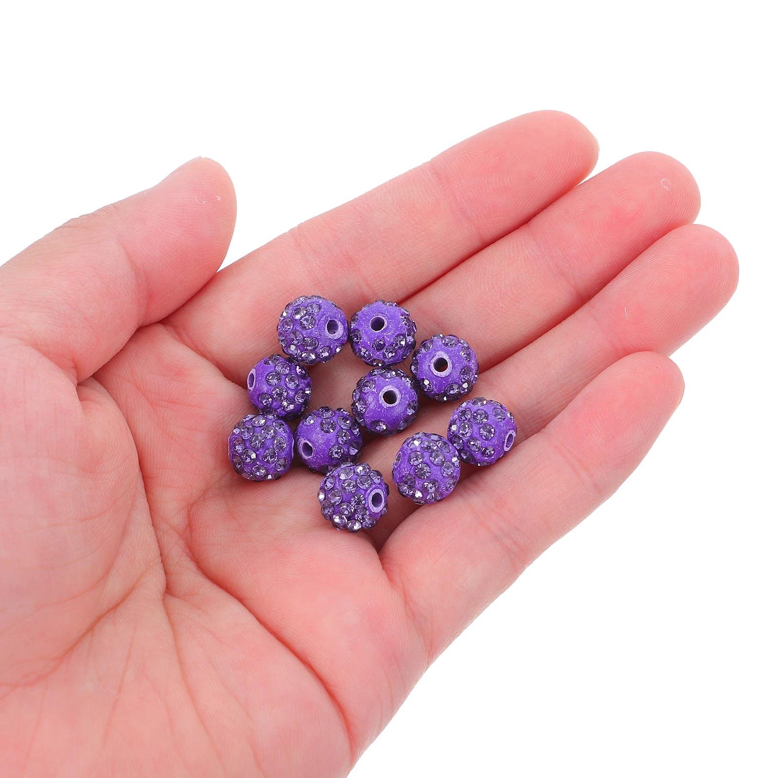 

100pcs Clay Beads 10MM Rhinestone Round Large Diy Polymer Clay Beads Hole Spacer DIY Jewelry Making Accessories