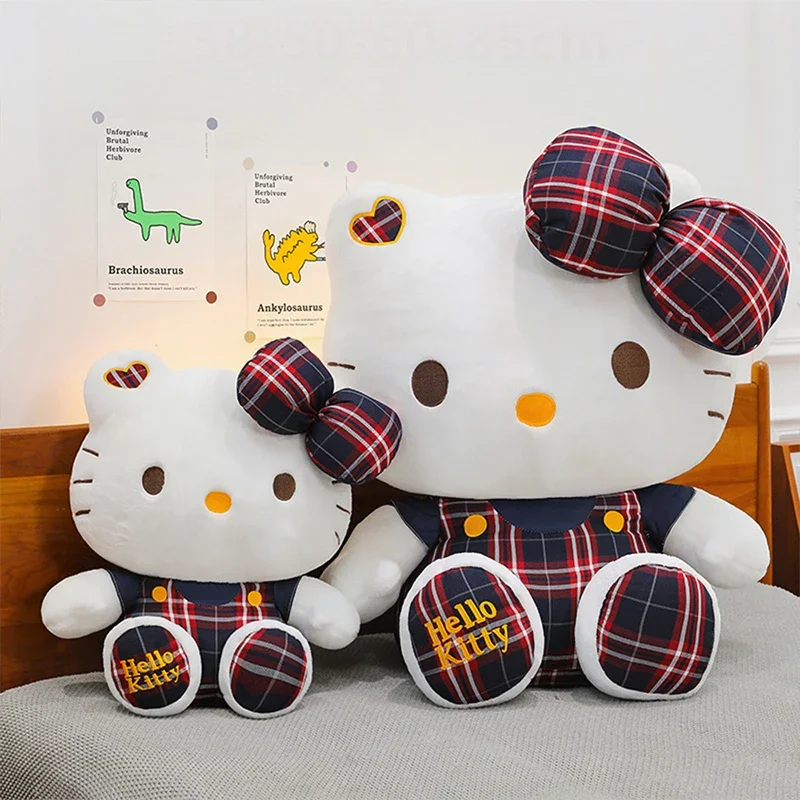 

55cm Sanrio Kawaii Hello Kitty Plush Toy Kt Cat Stuffed Doll Anime Cute Kids Birthday Xmas Gift Sleep Pillow for Children