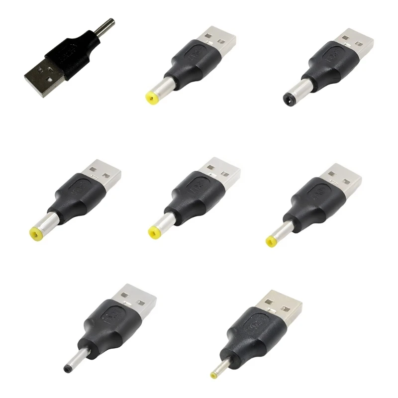 

USB Male to 2.5 3.5 4.8 5.5mm Charging Convertor Adapter Connector 4.6cm T21A