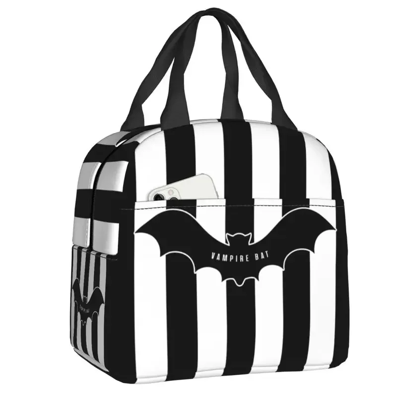 Goth Halloween Bats Insulated Lunch Bag for Work School Gothic Thermal Cooler  Box Women Children Food Container Tote Bags