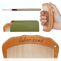 Gift Set: Wooden Labor Comb, Must-Have for Labor & Delivery, Wave Comb, Pregnancy Gift, Mom Gift