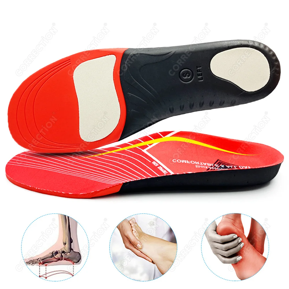 Sport Orthotic Insoles for Arch Support Shoes Sole Shock Absorption Cushion Running Insole for Flat Feet Orthopedic Pad Unisex