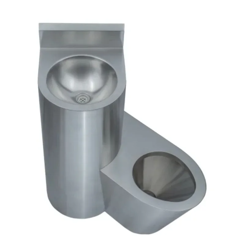Public WC Stainless Steel Combination Toilet Pan Free Standing Prison Toilet And Sink Combo
