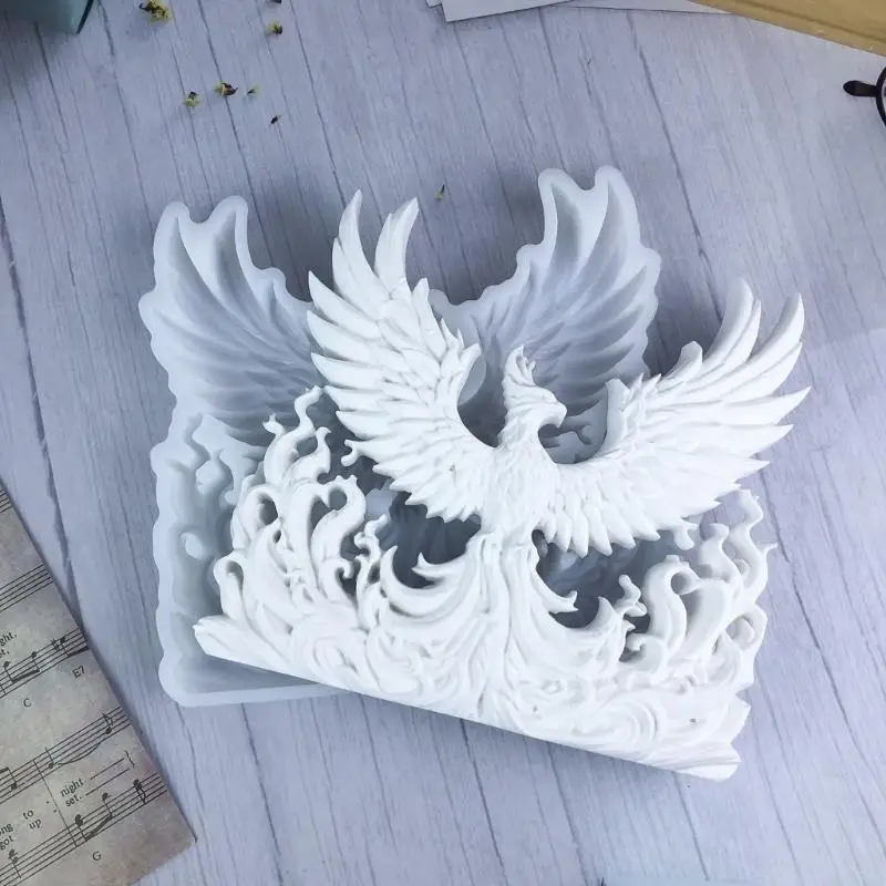 

652F Flexible Silicone Mold Resin Crafting Tool for Projects Phoenixes Perfect for Soap and Making