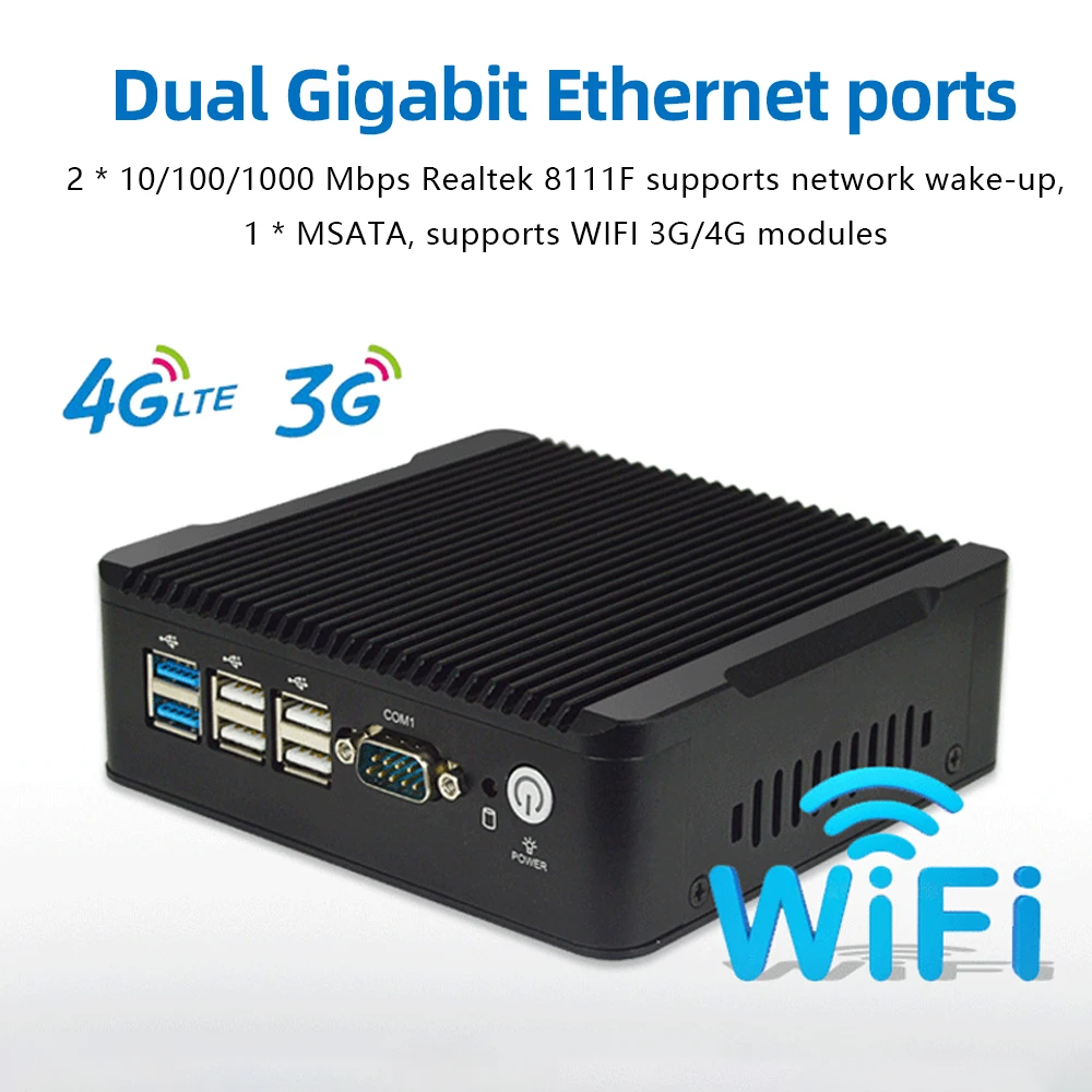 EIP MFC-1003 Fanless Mini PC Industrial Computer Intel Celeron J1800 Dual RS232 DDR3 WiFi 3G/4G OS Compatible Win7/8/10/Linux