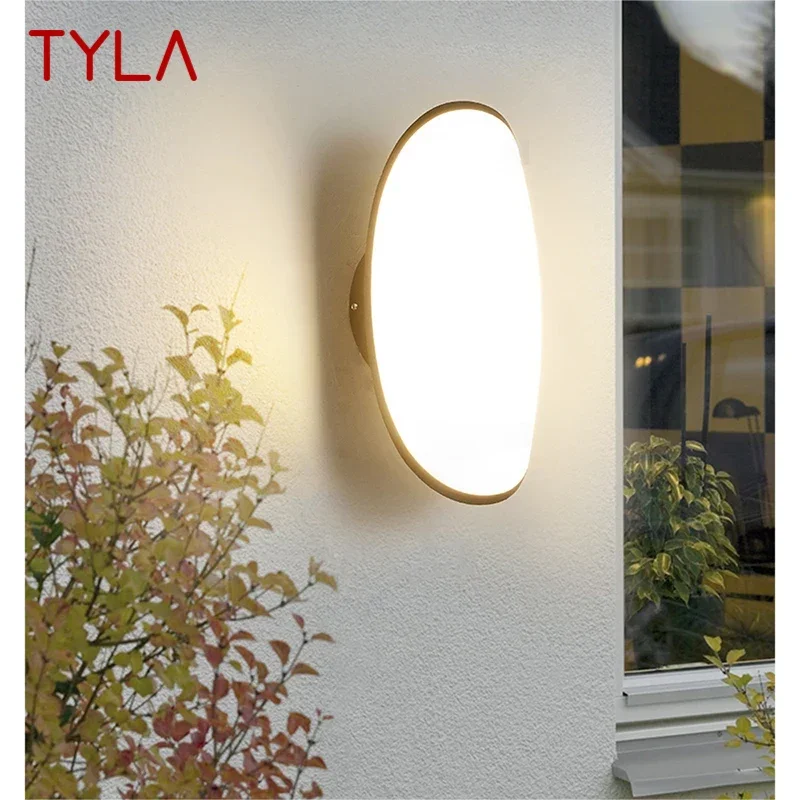 TYLA-Lámparas LED de pared para exteriores, modernas, eléctricas, sencillas, impermeables, para balcón, pasillo, patio, Villa, puerta, Hotel