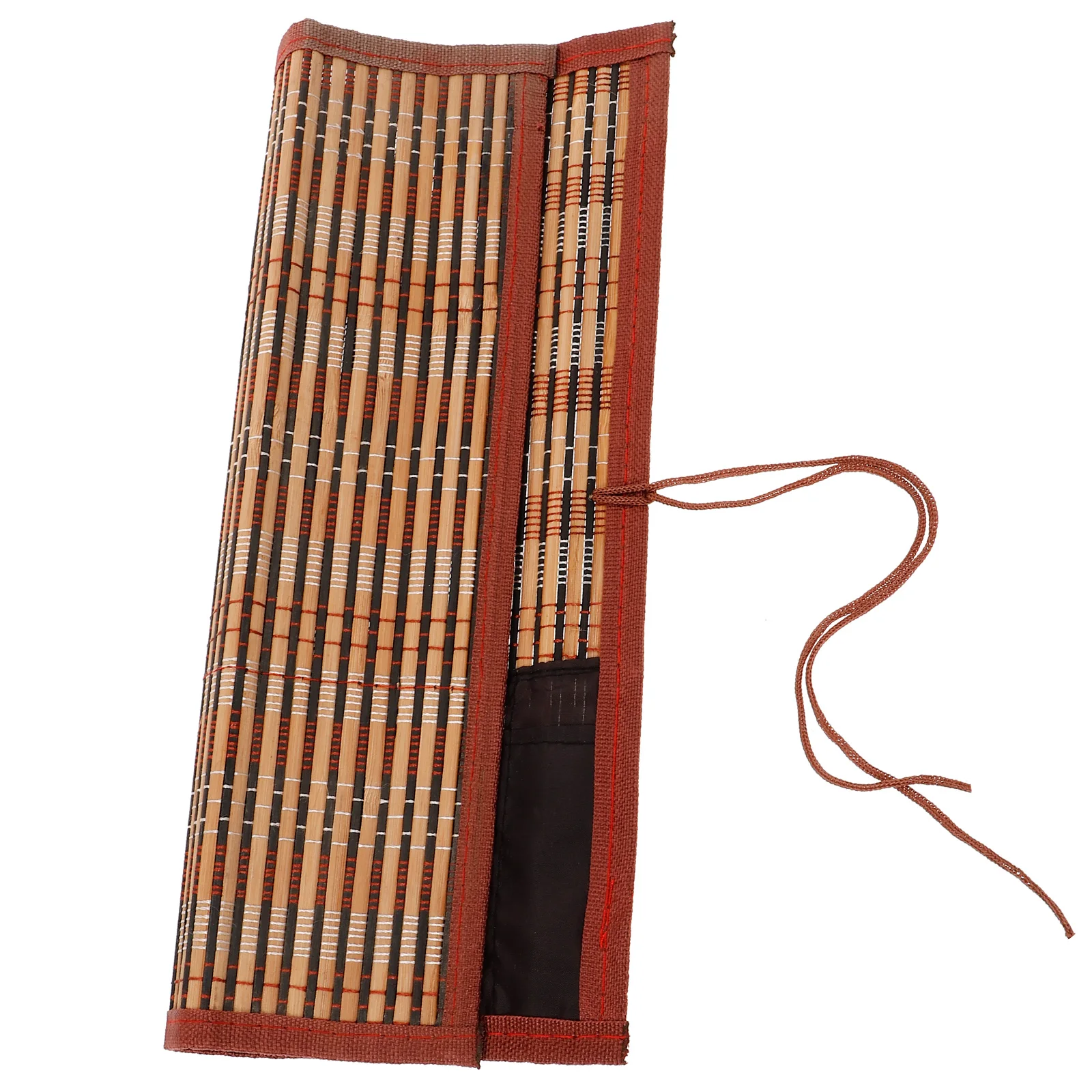 

Retro Bamboo Pen Curtain Large Capacity Roll Up Pouch Handmade Brush Storage Supplies Portable Calligraphy Pencil Organizer