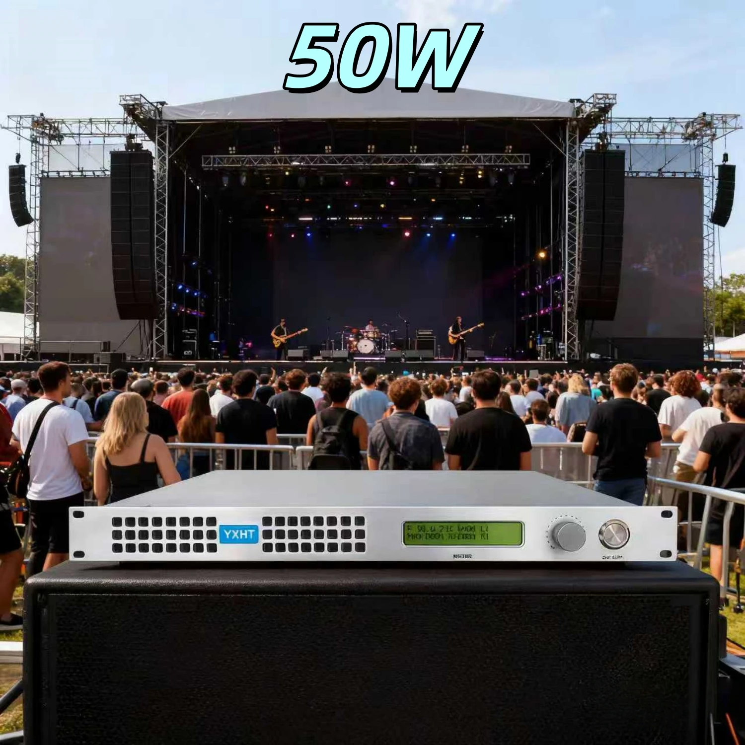 

TC- 50W Stereo FM Transmitter - Compact & Clear for Small/Medium Music Festival Sound Support