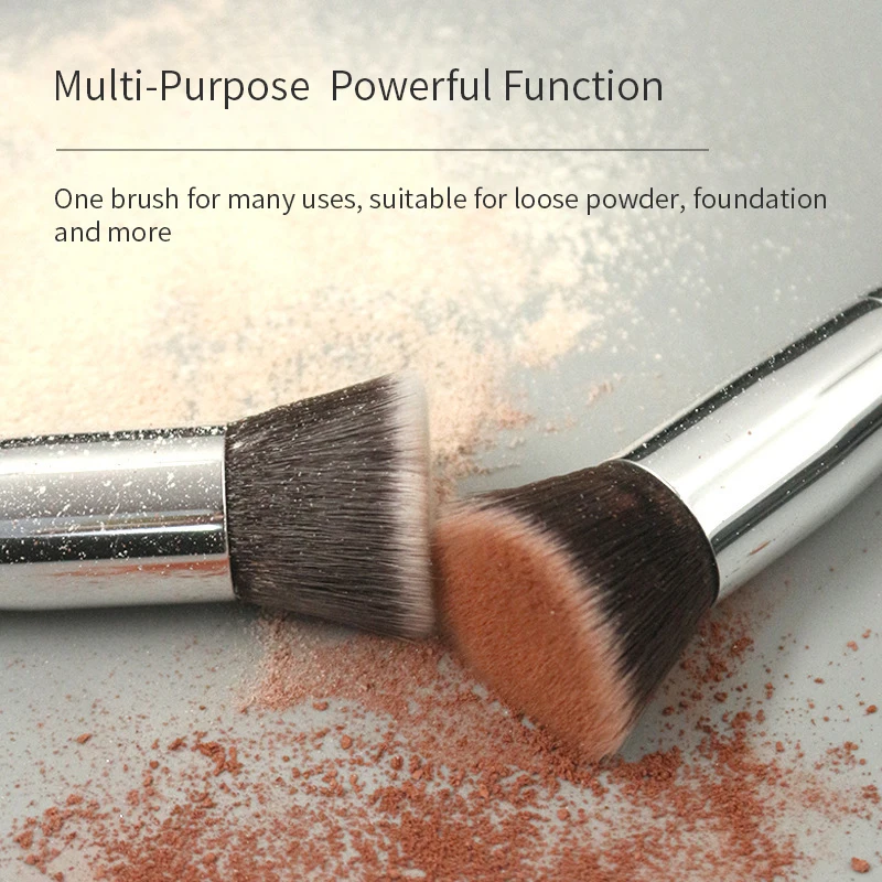 Luxury Champagne Makeup Brushes Flat Top Foundation Brush Large Face Brush Repair brush contour brush for Liquid Cream Powder