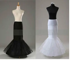 White/Black 1 Hoop Mermaid Wedding Bridal Underskirt Crinoline Petticoat Slips