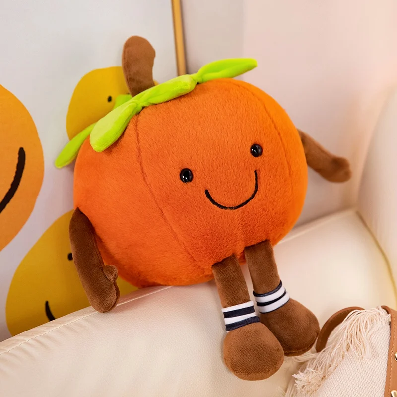 Juguete de peluche de caqui Kawaii para niños, juguete de peluche suave, adorno de muñeca de fruta linda, almohada de la suerte, decoración de la habitación, regalo de alta calidad