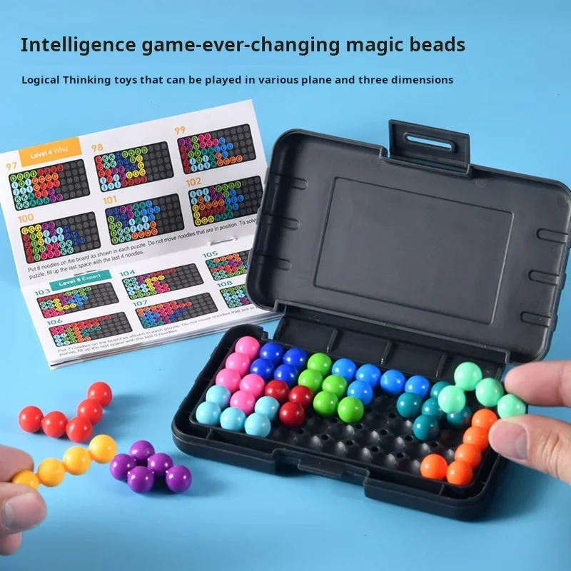 120 Challenge Montessori Toys IQ 3D Game Children's Logical Thinking Wisdom Magic Beads Quickly Pyramid Beads Gifts