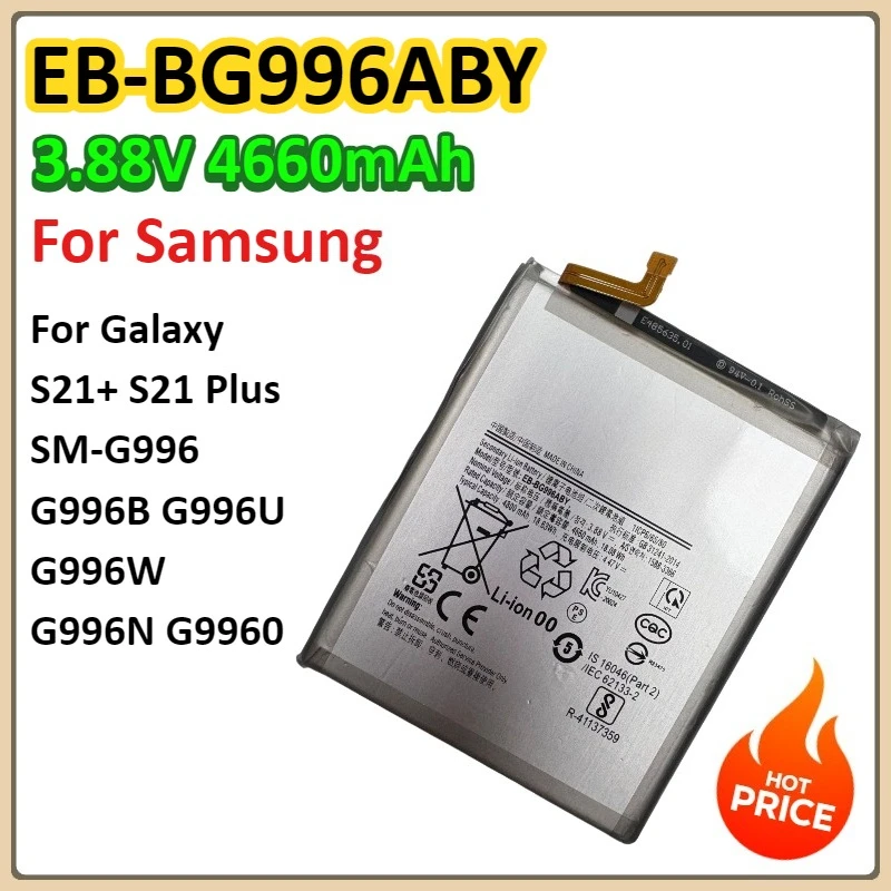 

EB-BG996ABY 4660 мАч для Samsung Galaxy S21 + S21 Plus SM-G996 G996B G996U G996W G996N G9960 Аккумулятор для мобильного телефона