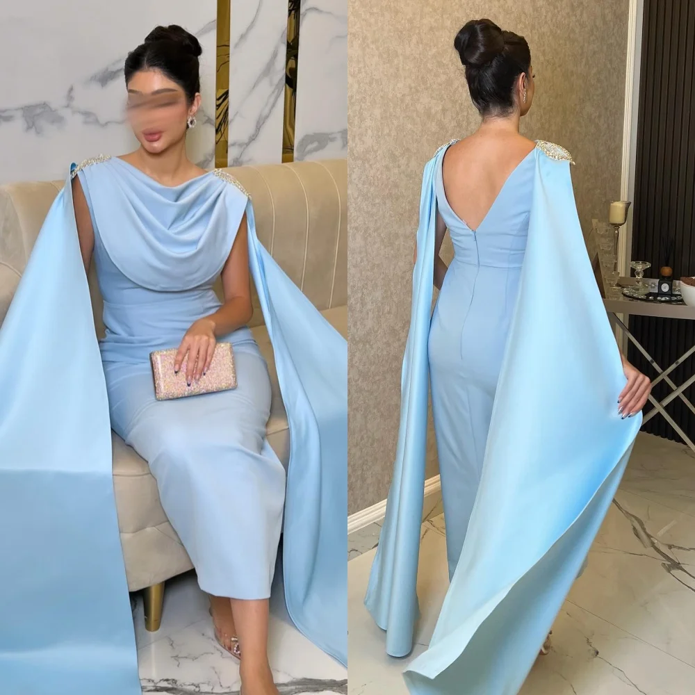 Einfache V-Ausschnitt Meerjungfrau bodenlangen Quince anera Kleider Strass Satin formelle Gelegenheit Kleid Robe für Cérémonie de Mariage Weste