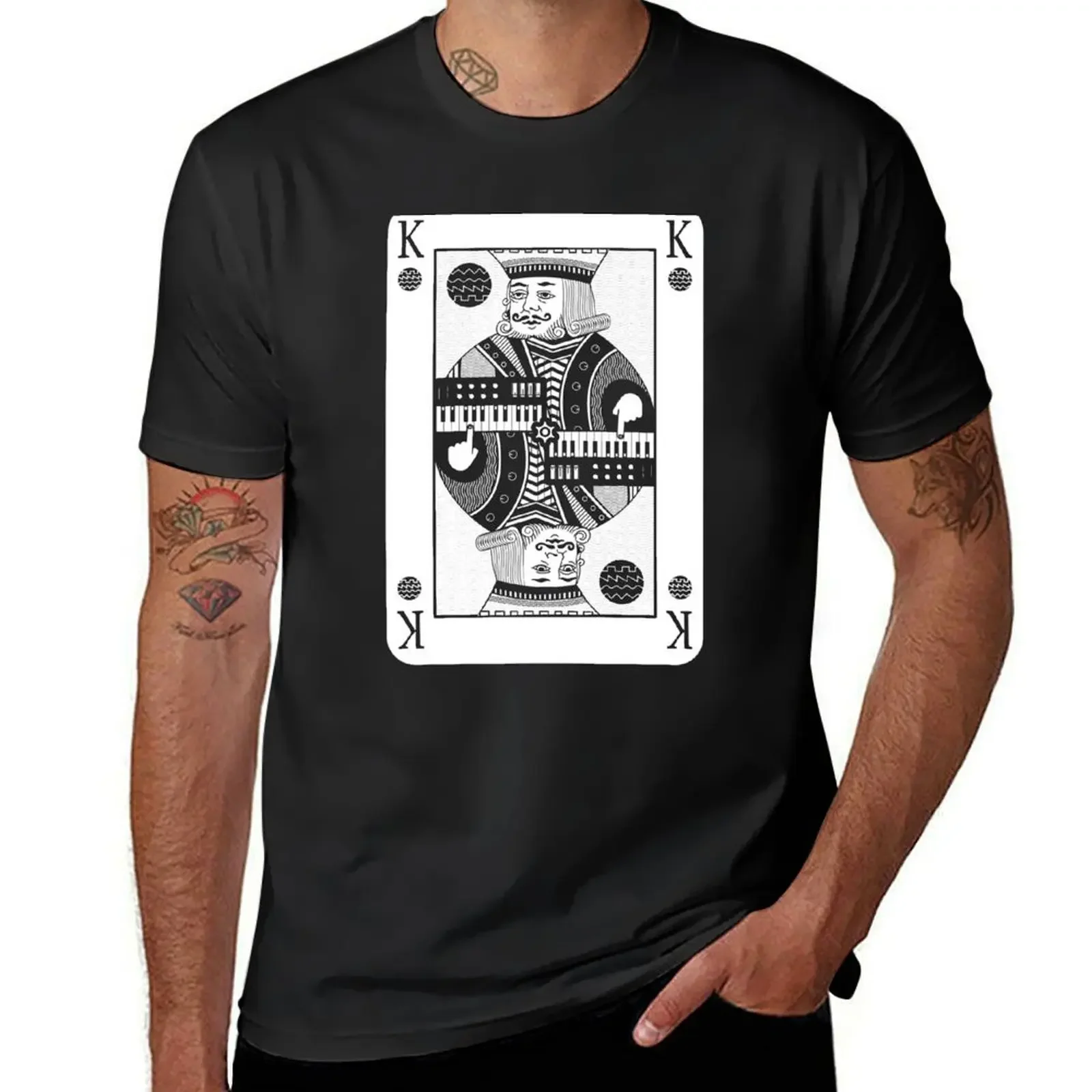 Synthesizer Funny King Card for Electronic Musician T-Shirt cute clothes graphics men clothing