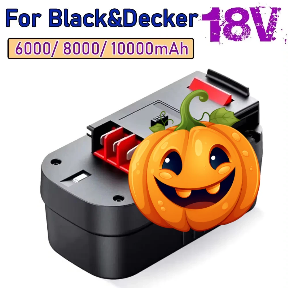 

Аккумулятор для электроинструментов 6.0Ач 8.0Ач 10Ач 18В для Black&Decker A18 A1718 A18NH HPB18 HPB18-OPE FS1800CS FS1800D FS1800D-2 FS1800ID
