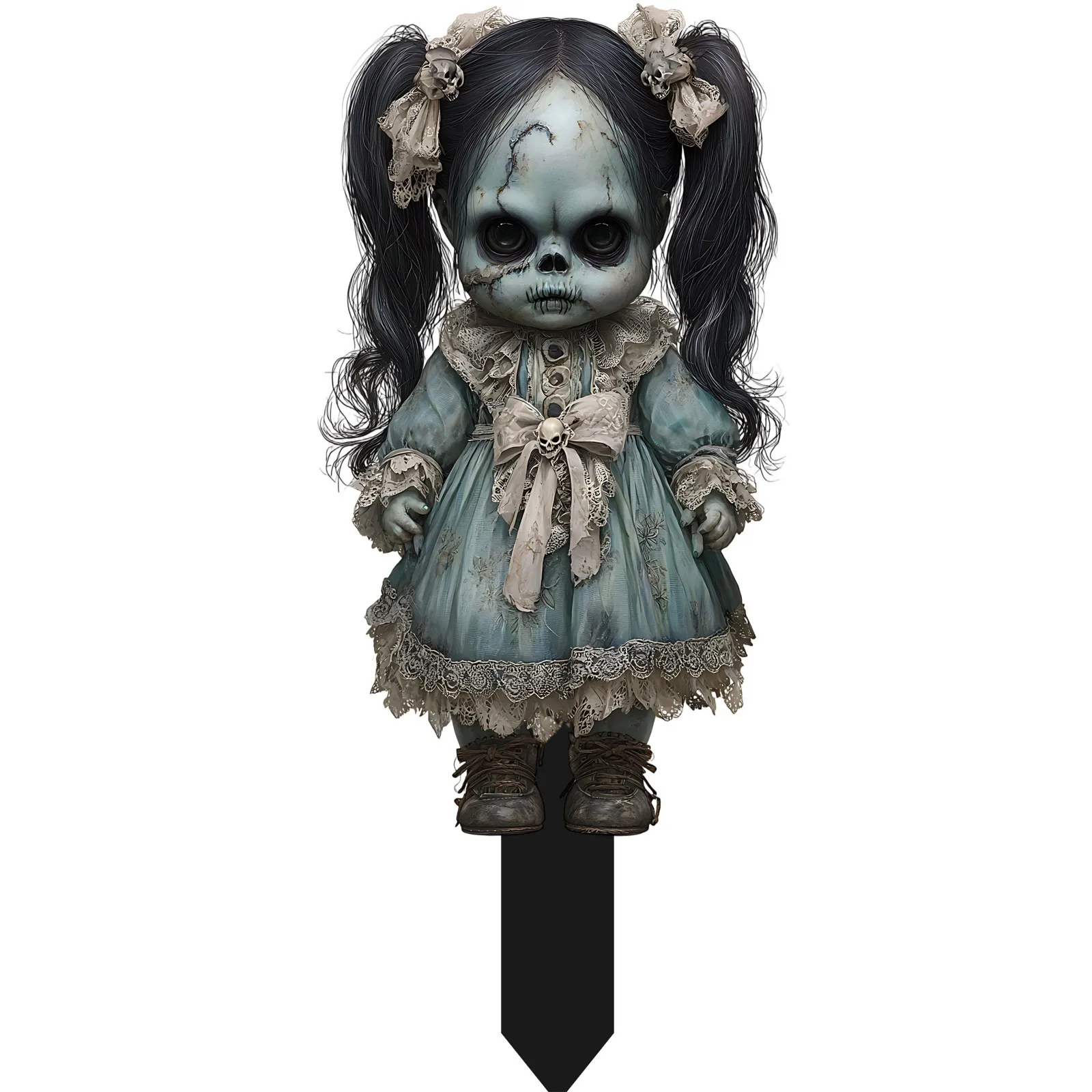 1 قطعة هالوين مخيف فناء الطابق الحلي ، فزاعة الزخرفية الرعب الدعائم مناسبة لجميع القديسين شبح 2D الحلي المسطحة