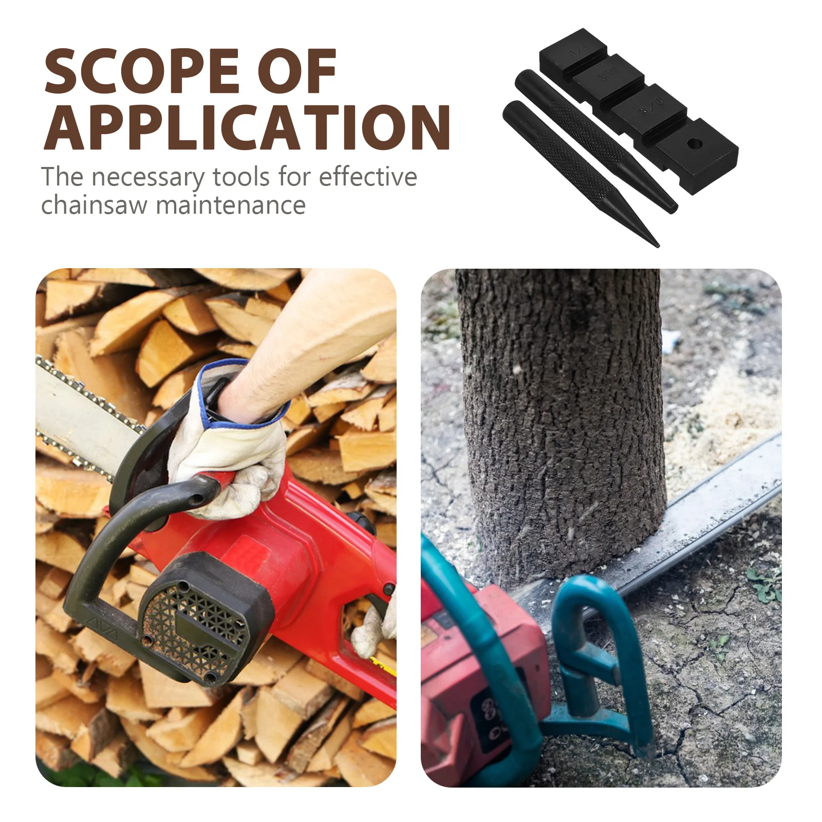 1 مجموعة النفط بالمنشار قواطع أداة المحمولة سلسلة معدنية الخائن لإصلاح سلاسل المنشار المدمجة قابلة لإعادة الاستخدام سلسلة قواطع