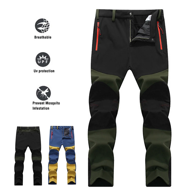 

Мужские треккинговые брюки для пешего туризма, зимние уличные мягкие брюки из флисовой подкладки, ветрозащитные красочные рабочие брюки для кемпинга