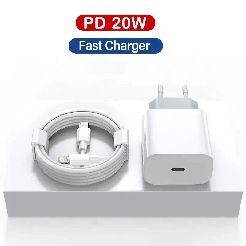 2 in 1 PD 20W Fast Charger For iPhone 13 12 11 14 Pro Max Fast Charging 8 Plus XS MAX With PD Cable