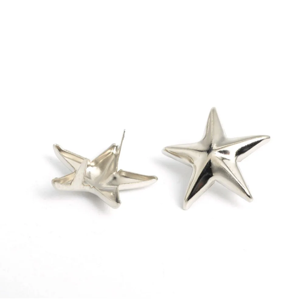 100pcs 15mm Apparel Sewing DIY Star Metal Studs, Punk Jewelry,Shoes,Bags, Leather Belt Punk clothes Garment Rivet Accessories