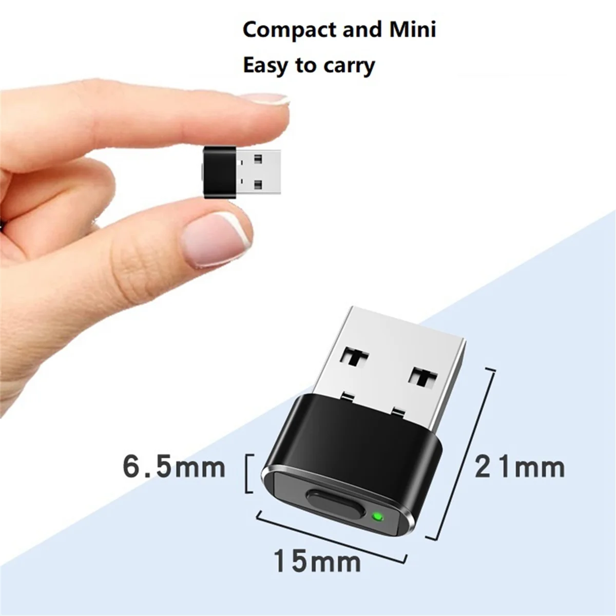 A06M-Mini Mouse Jiggler ON/Off Button USB Mouse Movement Simulator for Office Automatic Undetectable Mouse Jiggler Silver
