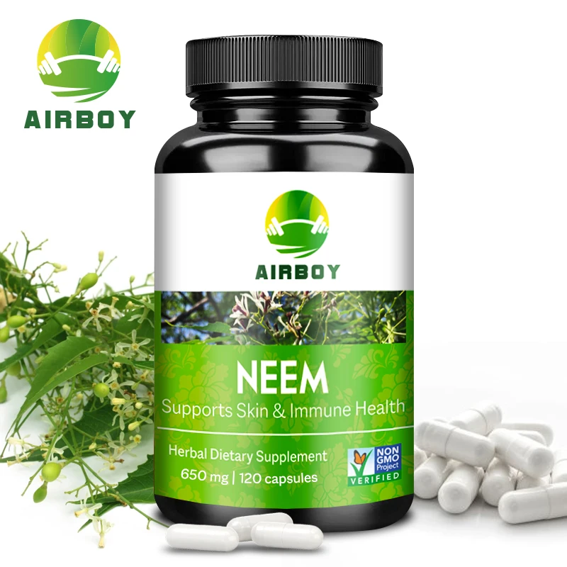 Suplemento Neem Orgánico: Apoya la Salud de Pieles, Inmunes y del Hígado, Desintoxicación Natural, Beneficios Antioxidantes, Aumenta la Energía