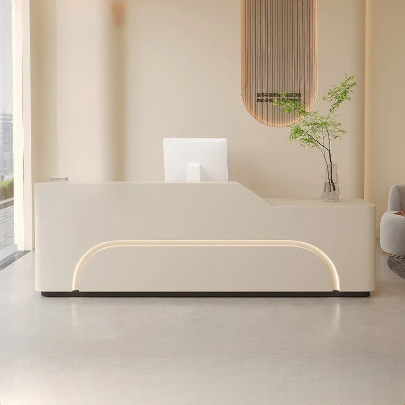 Reception desk company hotel modern simple baking paint special-shaped consultation bar checkout page